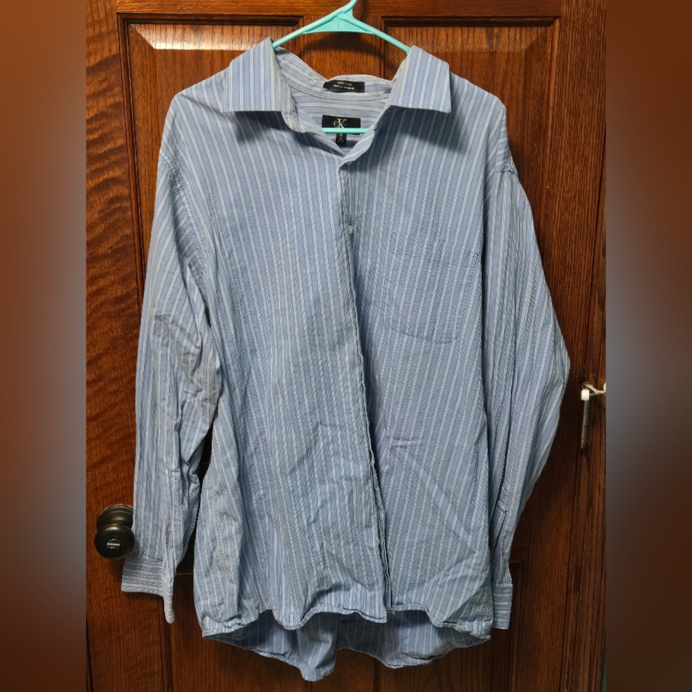 Calvin Klein Light Blue Striped Button Down Shirt